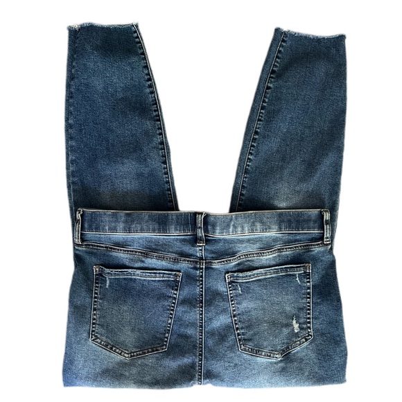 Wonderly jeggings 16P. Raw cuffs, light distressing, pockets, medium blue. VGUC - Picture 3 of 9